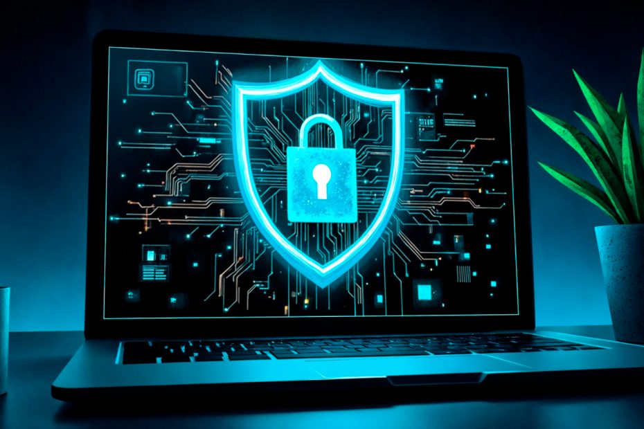 Cybersecurity shield representing Google Consent Mode v2 implementation