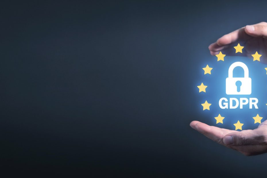 GDPR data protection lock with EU stars representing compliant event tracking