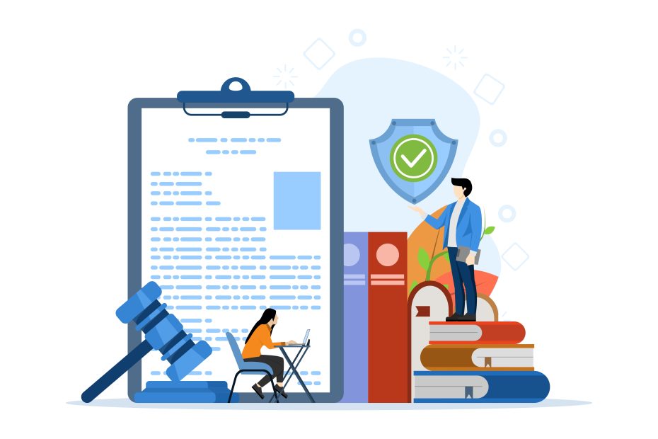 Legal compliance shield with gavel illustrating GDPR legitimate interest assessment